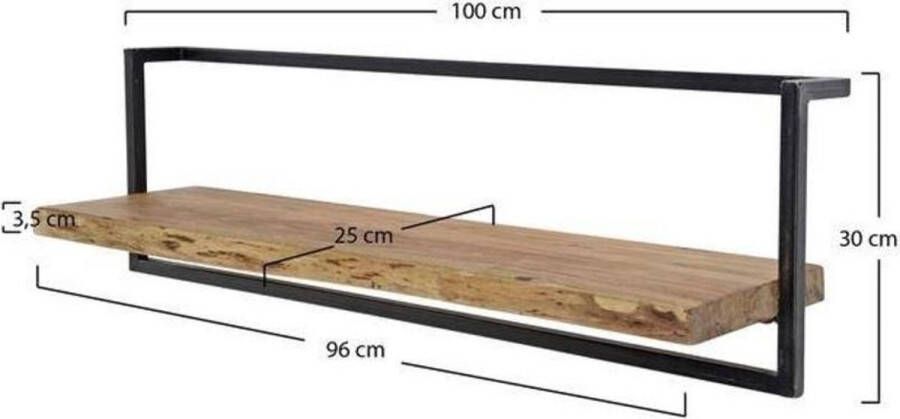 Livin24 Wandplank Hout Hunter 100 cm Industrieel