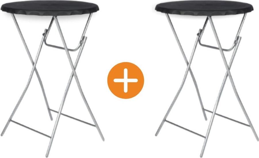 Living & Garden 2x Statafel 80cm zwart