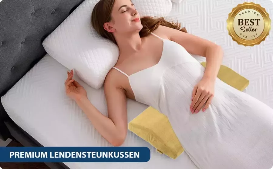 Livingful Premium Geheugenschuim Rugsteunkussen • Taille Ondersteuning Slaapkussen voor bed • Lumbaal Steunkussen • Gebruikvoor Nek Onderrug Knieën Benen Voeten in Vrijwel Elke Positie • voor zijslapers • Triangle support pillow • OEKO-TEX• Zacht