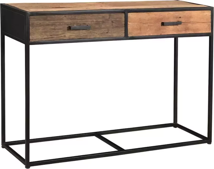 Livingfurn Sidetable Dakota Riverwood en staal 120cm met 2 laden Bruin - Foto 2