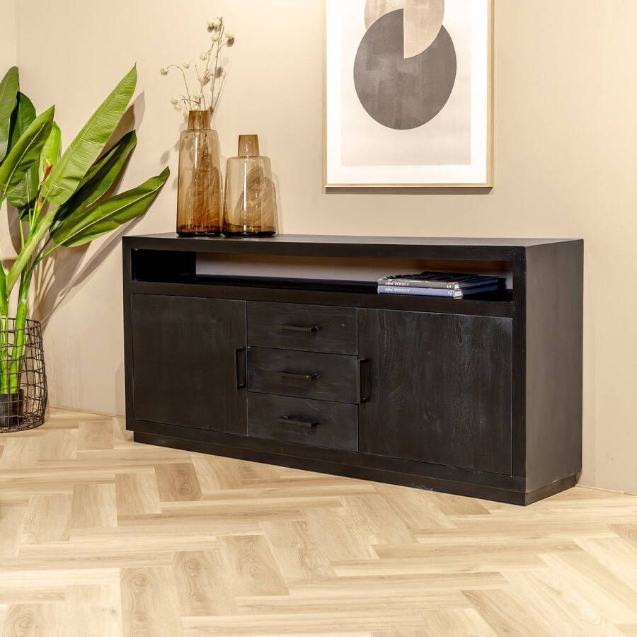 Livingfurn Dressoir Jaxx Zwart Mangohout