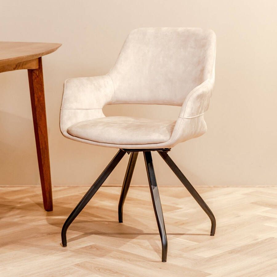 Livingfurn Eetkamerstoel Capp Velvet Beige