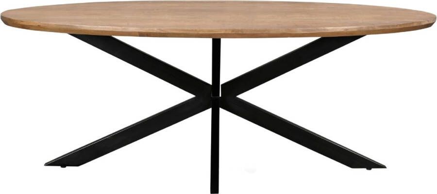 Livingfurn Ovale Eettafel Jesper Mangohout 210 x 110cm Bruin Ovaal