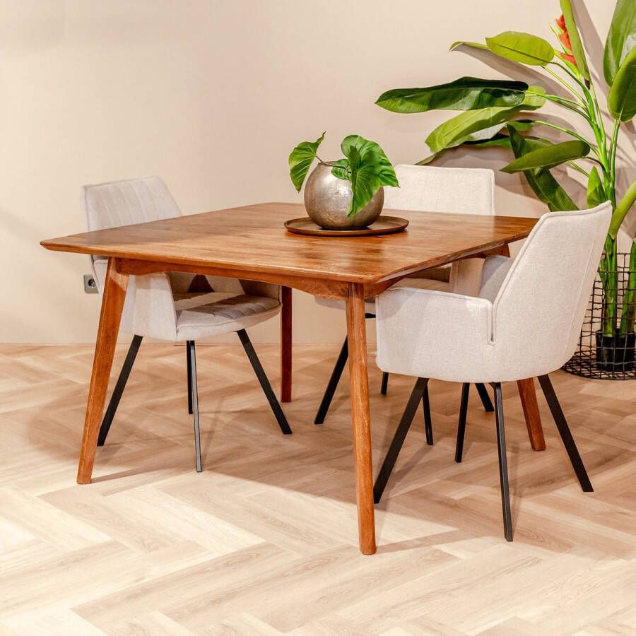 Livingfurn Eettafel Elias Vierkant Naturel Mangohout