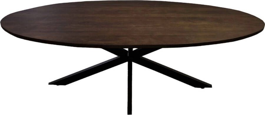 Livingfurn Ovale Eettafel Jesper Mangohout 240 x 110cm Bruin Ovaal