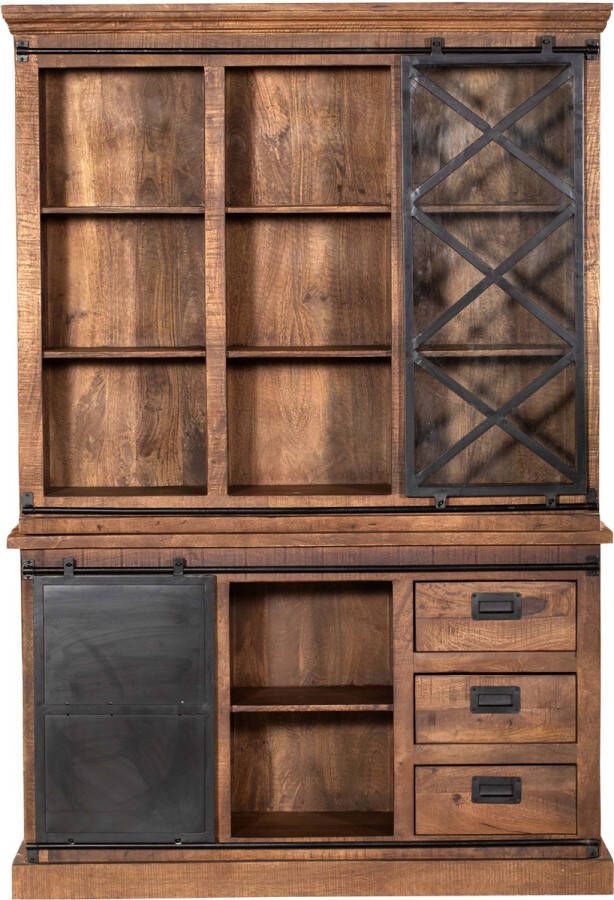 Livingfurn D Kabinetkast Tamar 45x120x220 Mangohout en Gecoat Staal - Foto 2