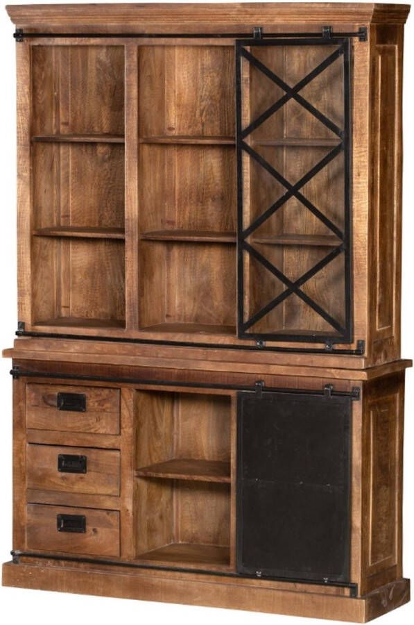 Livingfurn D Kabinetkast Tamar 45x120x220 Mangohout en Gecoat Staal - Foto 3