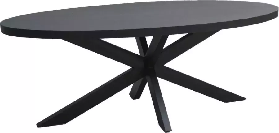 Livingfurn Ovale Eettafel Kala Spider Mangohout en staal 180 x 90cm zwart Ovaal - Foto 3