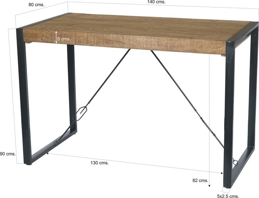 Livingfurn Bartafel Nairobi Mangohout 90x140x80