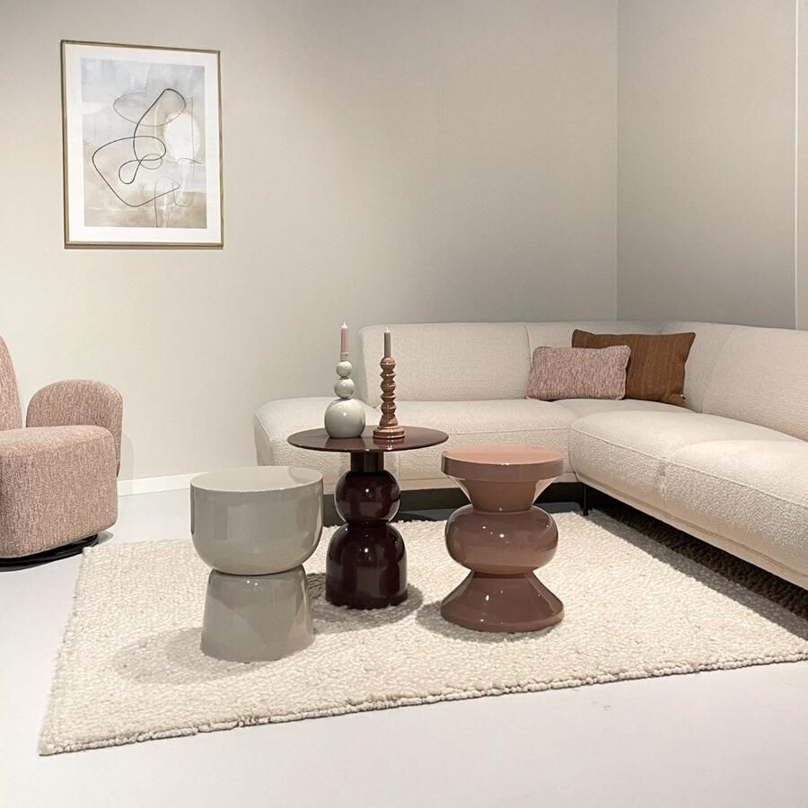 Livingfurn Bijzettafel Brix Rond Bruin Staal 50x49 5x52 5cm - Foto 2