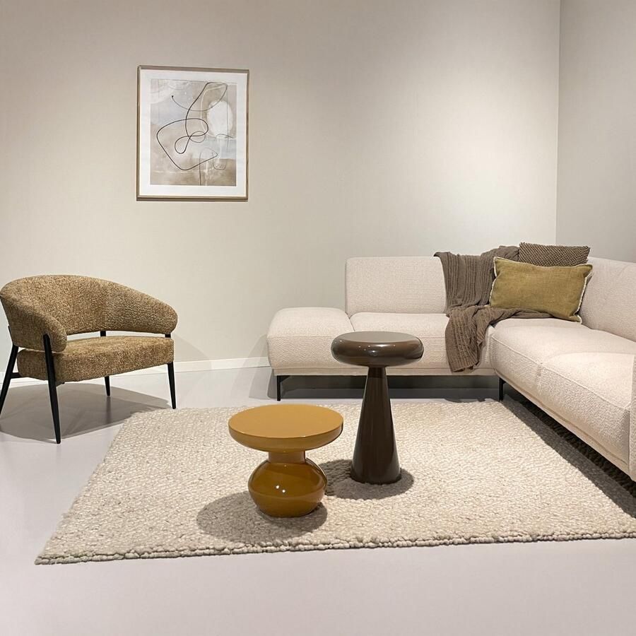 Livingfurn Bijzettafel Brix Rond Geel Staal 41x40 5x34cm - Foto 2