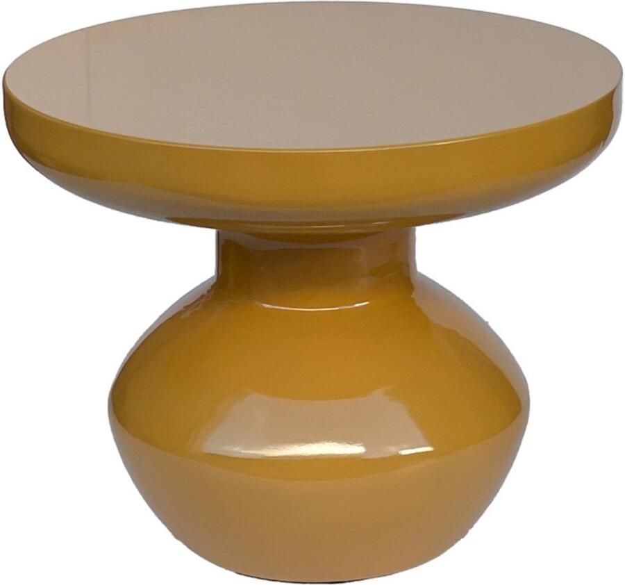 Livingfurn Bijzettafel Brix Rond Geel Staal 41x40 5x34cm