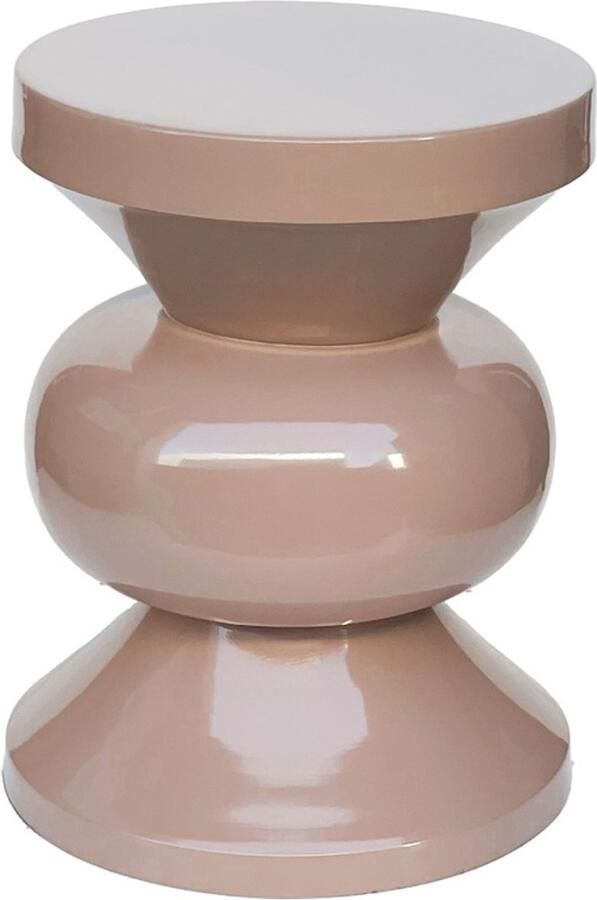 Livingfurn Bijzettafel Brix Rond Roze Staal 36x36x47cm