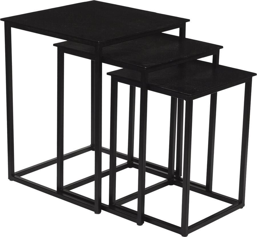 Livingfurn Cast Iron Noelle Black 40x40x51 cm Metaal Set van 3