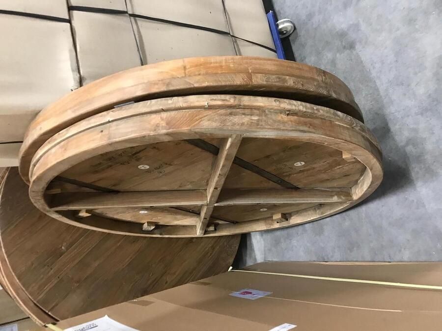 Livingfurn D Blad voor Eetkamertafel Rond Teakhout 140 cm Bruin - Foto 2