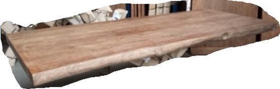 Livingfurn D Eetkamertafel DK Blad L100cm x B220cm Teakhout blad Bruin