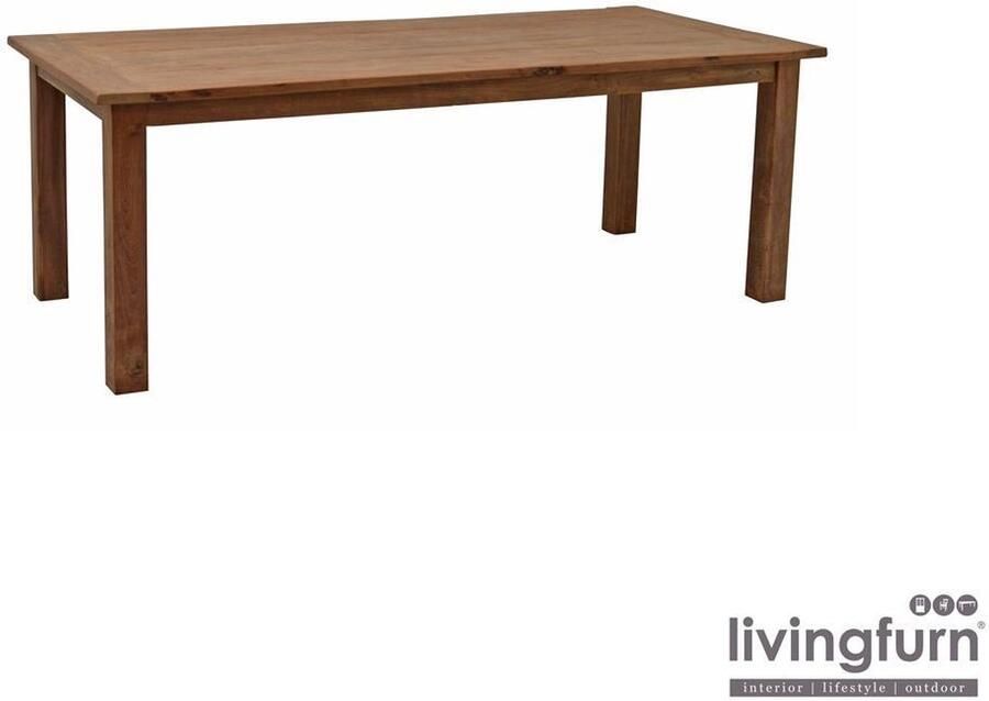 Livingfurn D Eetkamertafel DK Teak Hout 300x100 cm Bruin