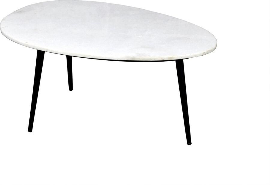 Livingfurn D Salontafel Organic Marble Wit Zwart 50x70x35 Marmer - Foto 2