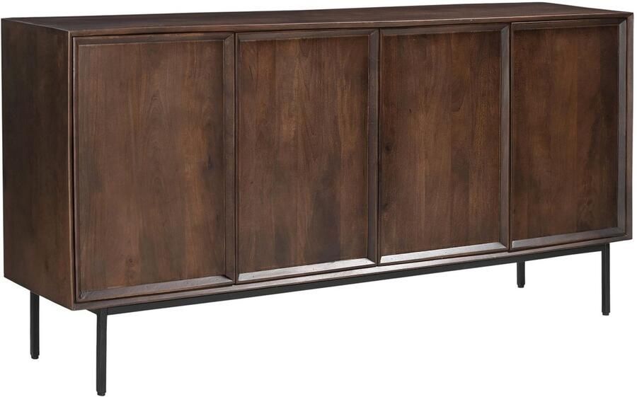 Livingfurn Dressoir Donkerbruin Mangohout 86x40x180cm Ravenstein