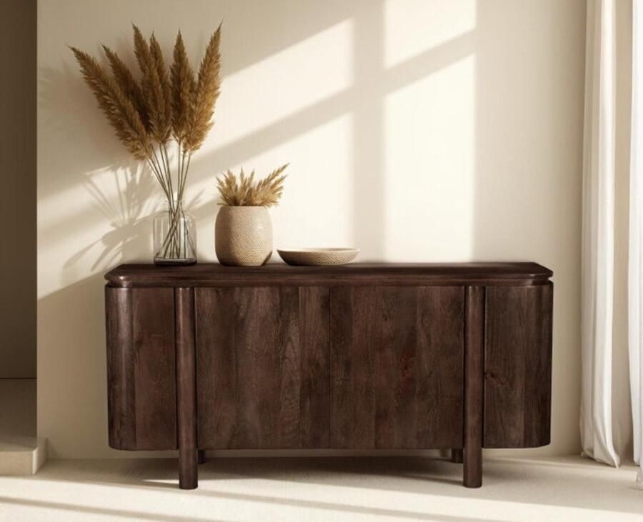 Livingfurn Dressoir Salano mangohout Brown 170x40x80 cm - Foto 3