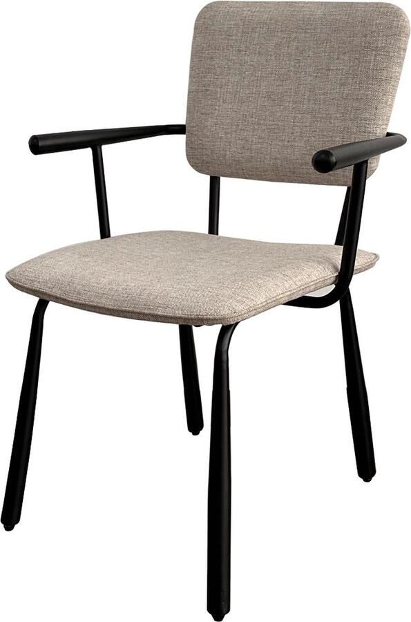 Brix Eetkamerstoel Finn Sand Zwart Set van 2