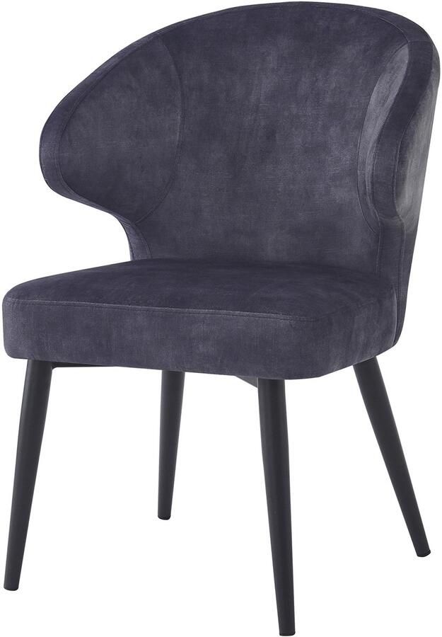 Livingfurn Eetkamerstoel Donna antraciet Velvet Antraciet 2 stuks