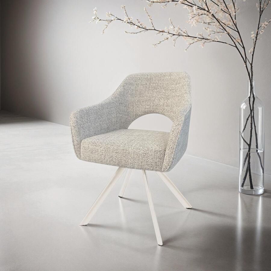 Livingfurn Eetkamerstoel Helen Zand Naturel Set van 2