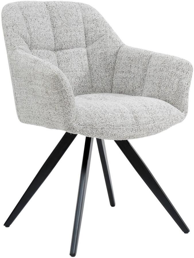 Livingfurn Eetkamerstoel Tommy Beige Stof Zithoogte 48cm Set van 2