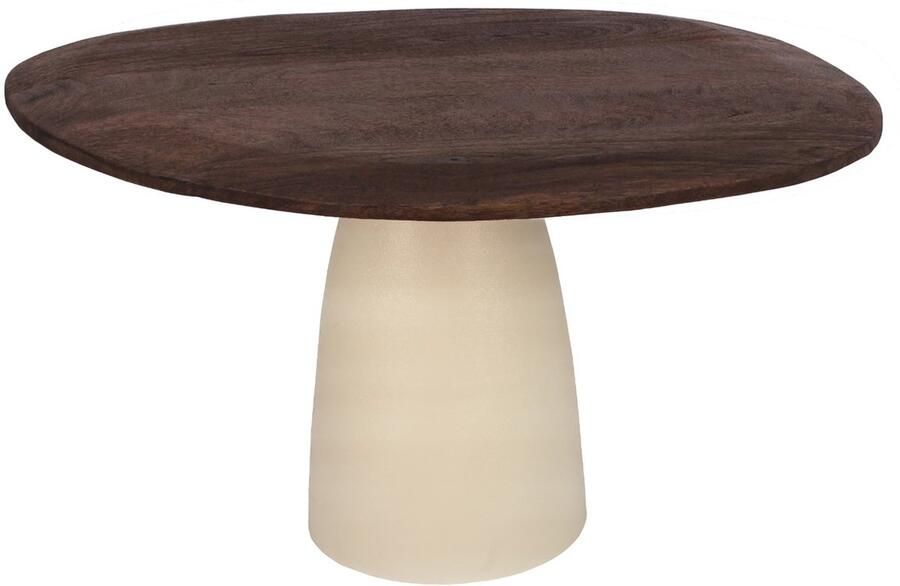 Livingfurn Eettafel Ivoor Mangohout 140x120x76cm Marron