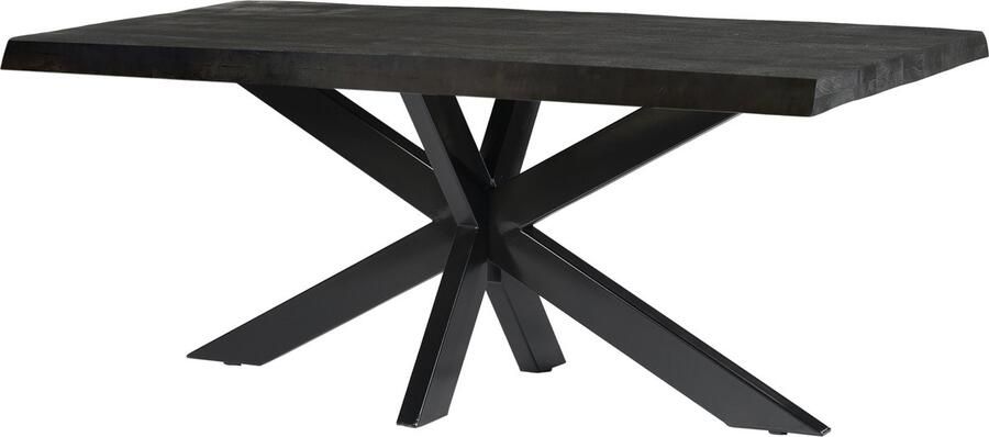 Livingfurn Eetkamertafel Norris Tree 200x100x76 cm Mangohout Gecoat Staal