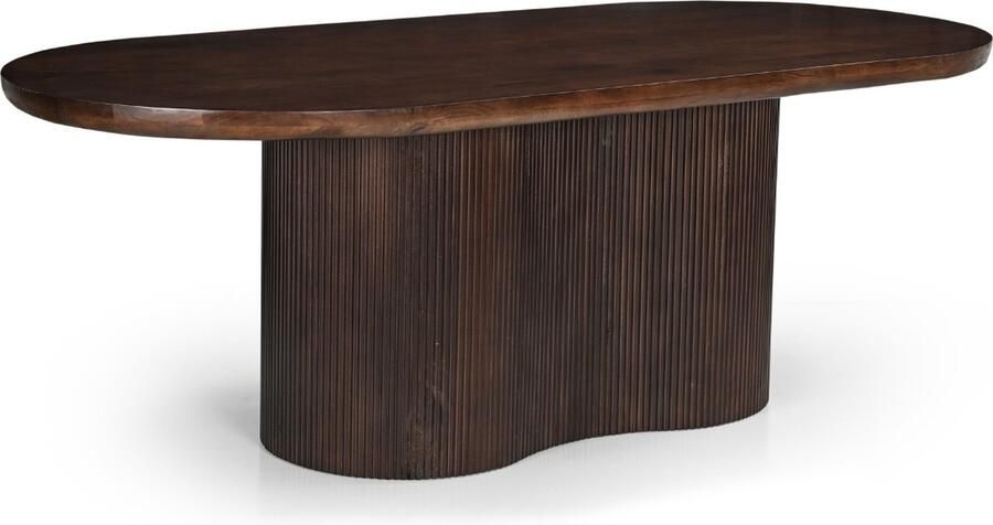 Livingfurn Ovale Eettafel Sevilla Mangohout 220 x 100cm Bruin Ovaal