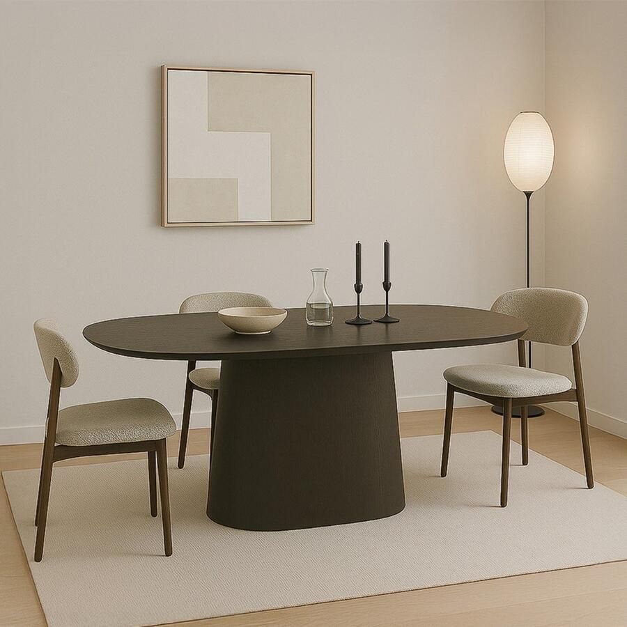 Livingfurn Eettafel Donkerbruin Eikenfineer 200x110x76cm Tobago