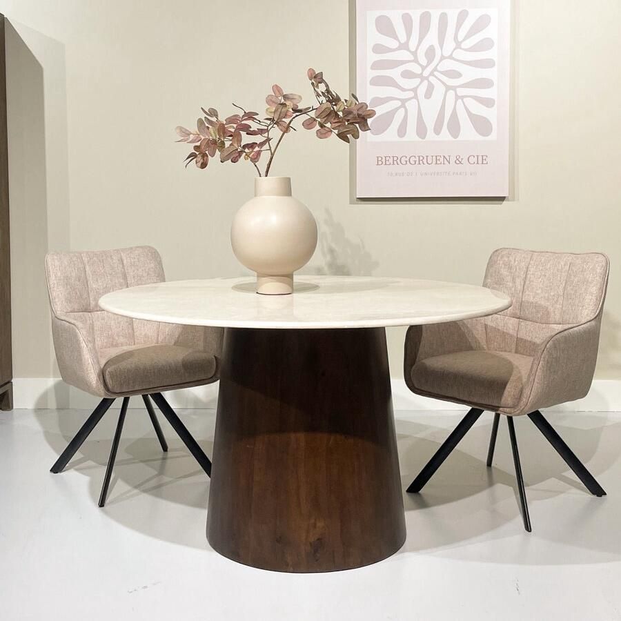 Livingfurn Eettafel Bottecino Wit Mangohout