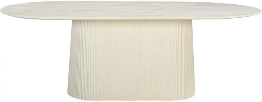 Livingfurn Ovale Eettafel Patrice Mangohout 230 x 110cm Ivoor Ovaal