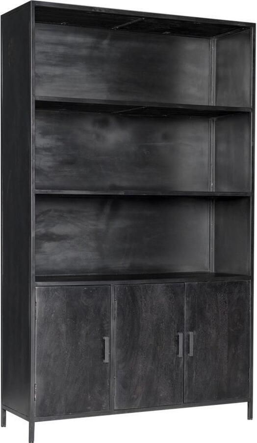 Livingfurn Kabinetkast Kala 40x120x200 Mangohout en Gecoat Staal - Foto 3