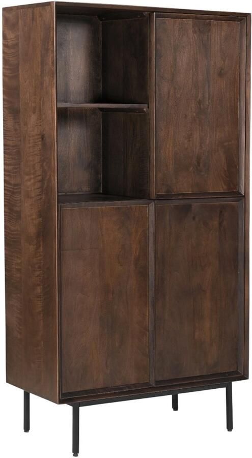 Livingfurn Kabinet Ravenstein Donkerbruin Mangohout 170x40x90cm