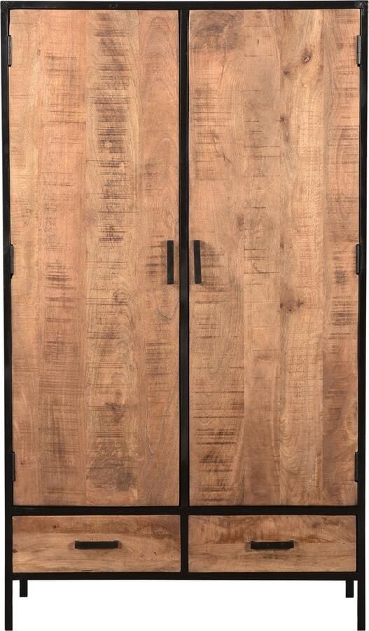 Livingfurn Kabinetkast Sturdy 170x100cm Mangohout en Gecoat Staal - Foto 3