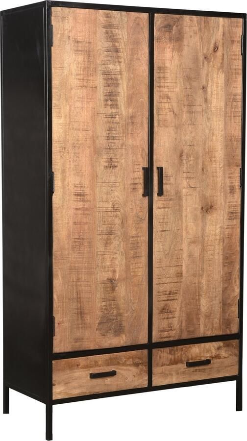 Livingfurn Kabinetkast Sturdy 170x100cm Mangohout en Gecoat Staal - Foto 2