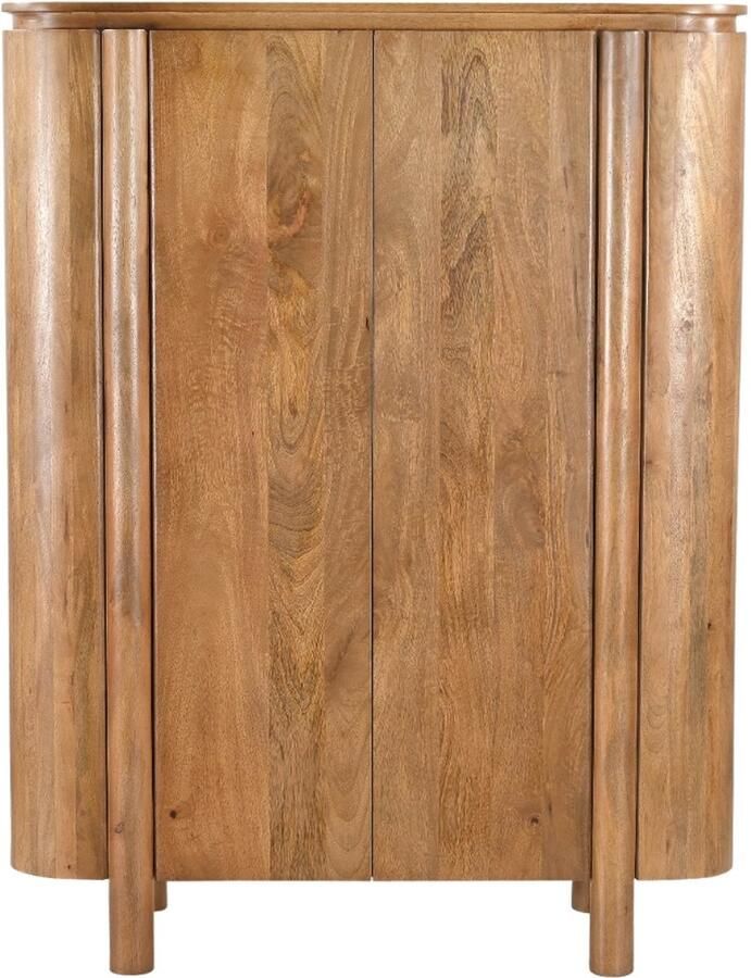 Livingfurn Kabinet Naturel Mangohout 115x43x150cm Salano