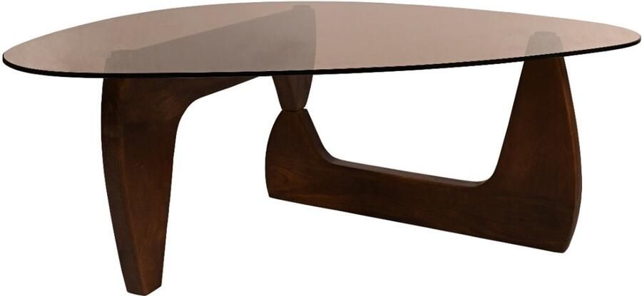 Brix Organische Salontafel Esmee Glas en mangohout 110 x 70cm Bruin