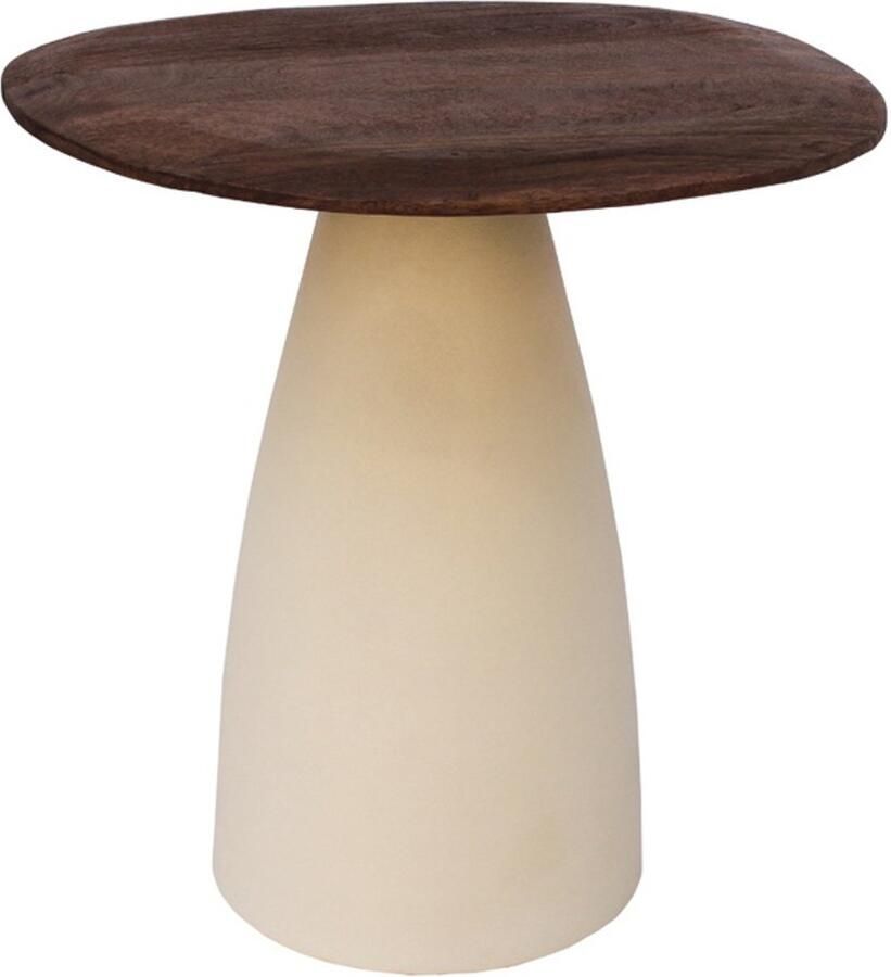 Brix Organische Salontafel Marron met houten blad 50 cm Bruin