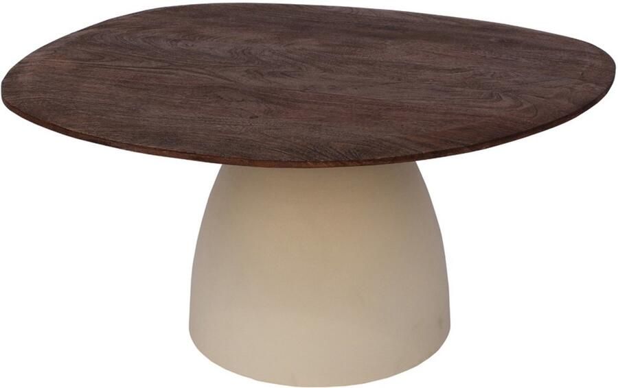 Brix Organische Salontafel Marron met houten blad 86 cm Bruin