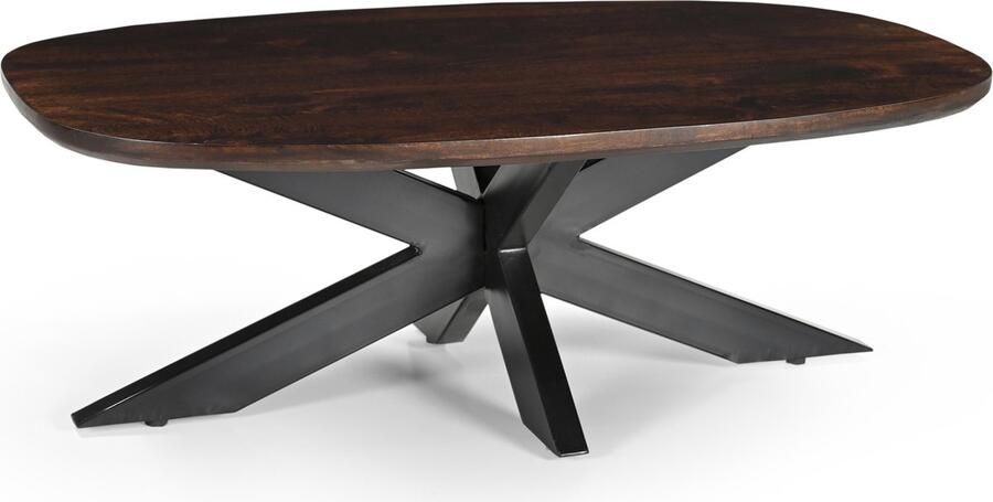 Livingfurn Deens ovale Salontafel Jesper 120 x 75cm Donkerbruin Ovaal