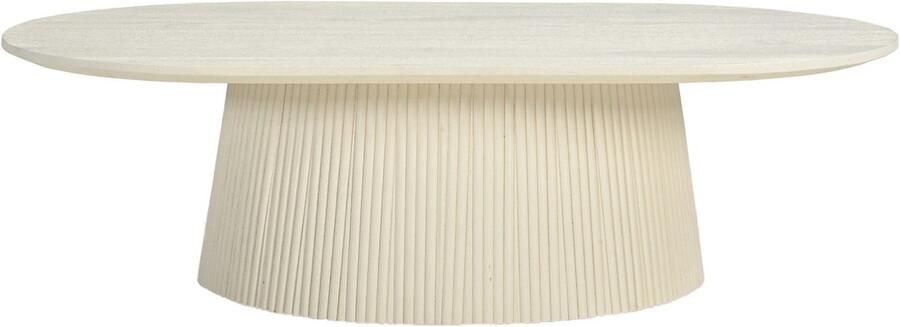 Livingfurn Ovale Salontafel Patrice Mangohout 120 x 70cm Ivoor Ovaal