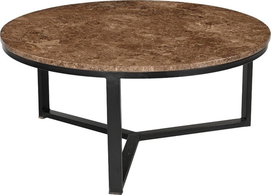 Livingfurn Ronde Salontafel Senna Marmer 60cm Bruin