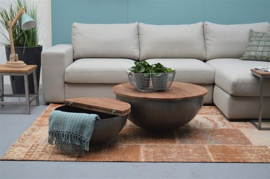 Brix Suzan Metal salontafel 80 cm mangohout met staal - Foto 2