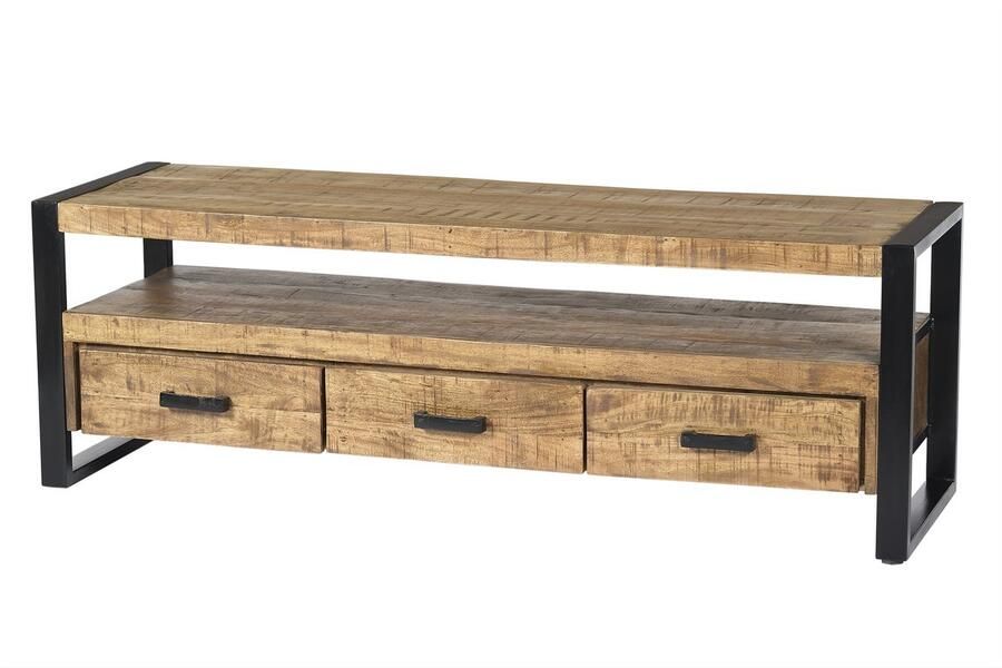 Livingfurn TV Meubel Nairobi 150cm Mangohout Gecoat Staal - Foto 2