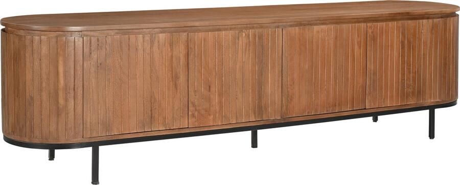 Livingfurn TV Meubel Noor Natural 210cm Mangohout Gecoat Staal - Foto 2