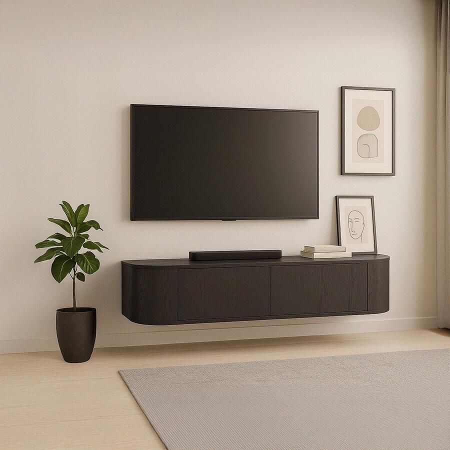 Livingfurn TV-Meubel Novero Espresso Zwevend 35x140x33cm