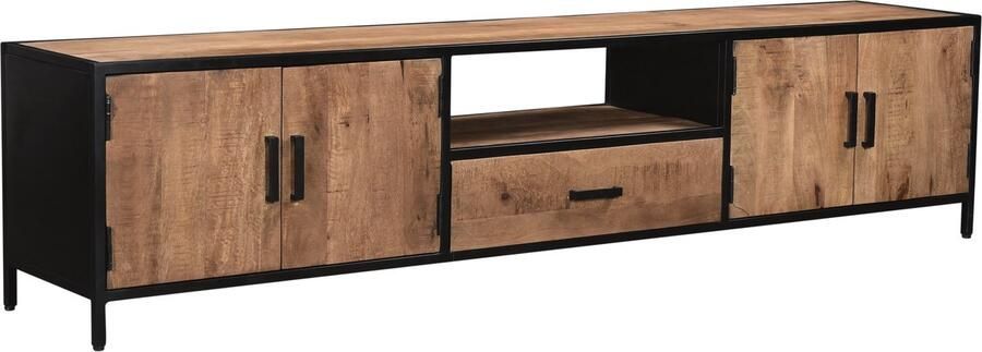 Livingfurn TV Meubel Sturdy 220 cm Mangohout Gecoat Staal - Foto 2